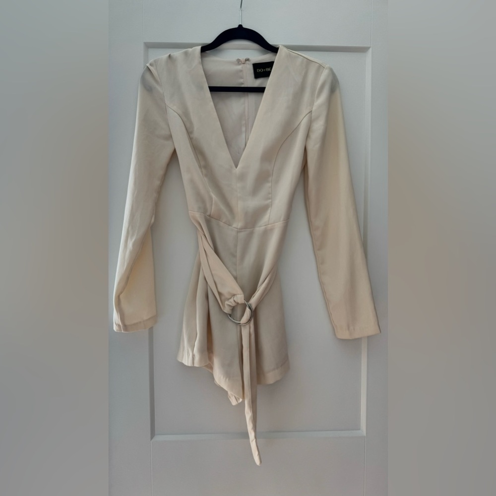 Belted off white romper